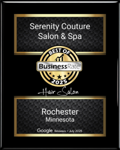 Serenity Couture Business Rate 2025 best of Rochester Hair Salon award